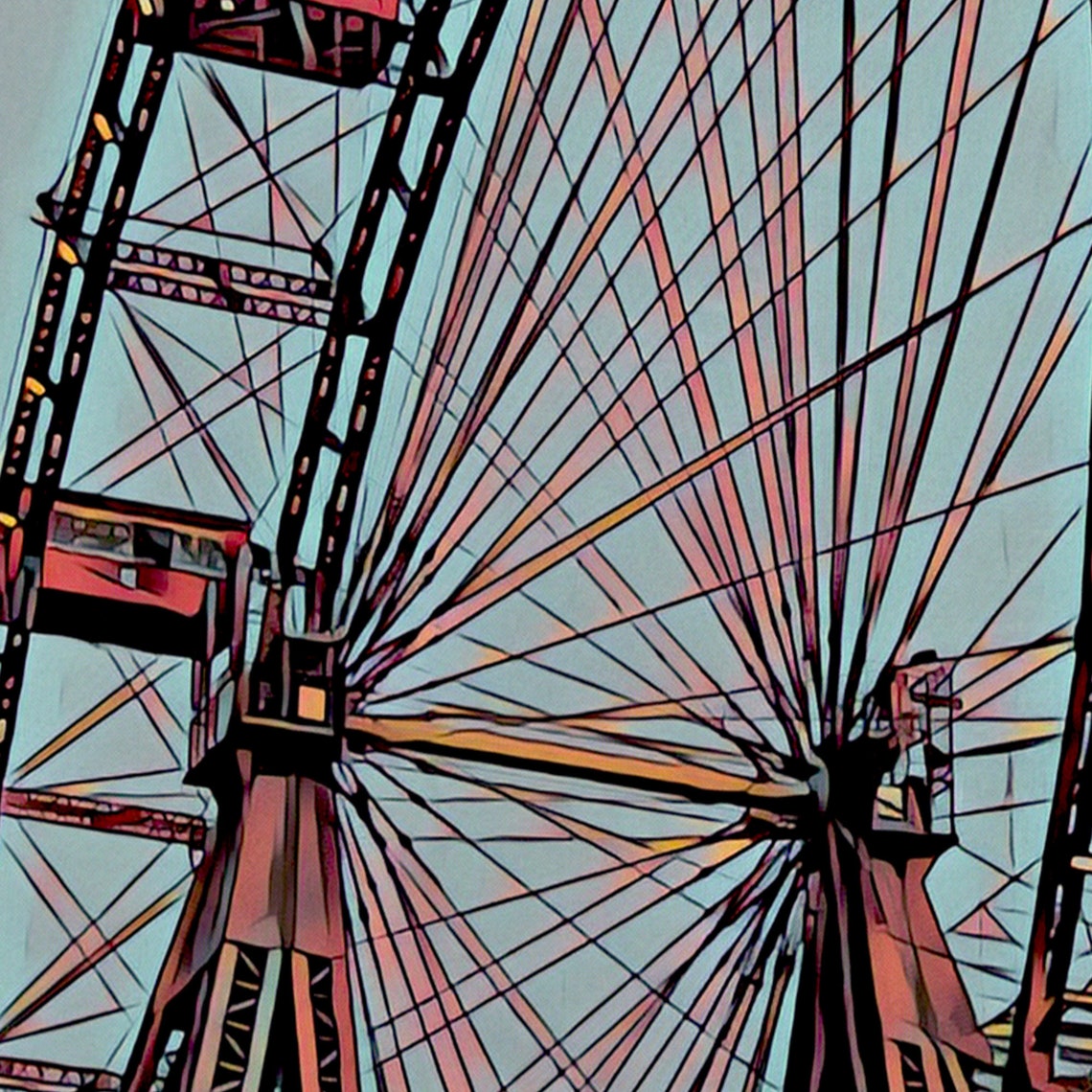Vienna Poster Wiener Riesenrad By Alecse Limited Edition Austria Travel Poster Vienna Print Ferris Wheel Poster Poster Of Vienna - Image 4