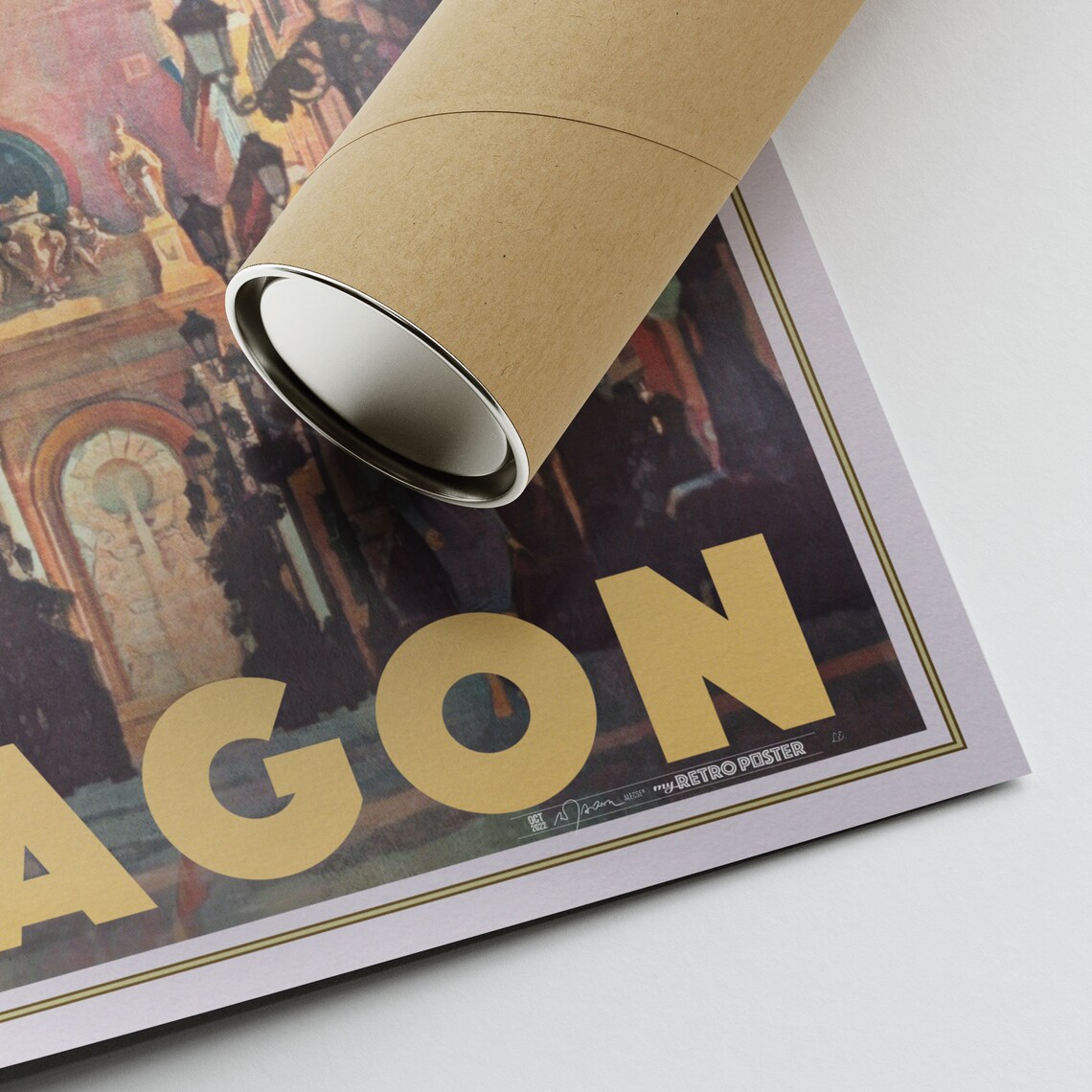 Zaragoza Aragon Vintage Travel Poster Spain Cathedral Dome Art - Image 2