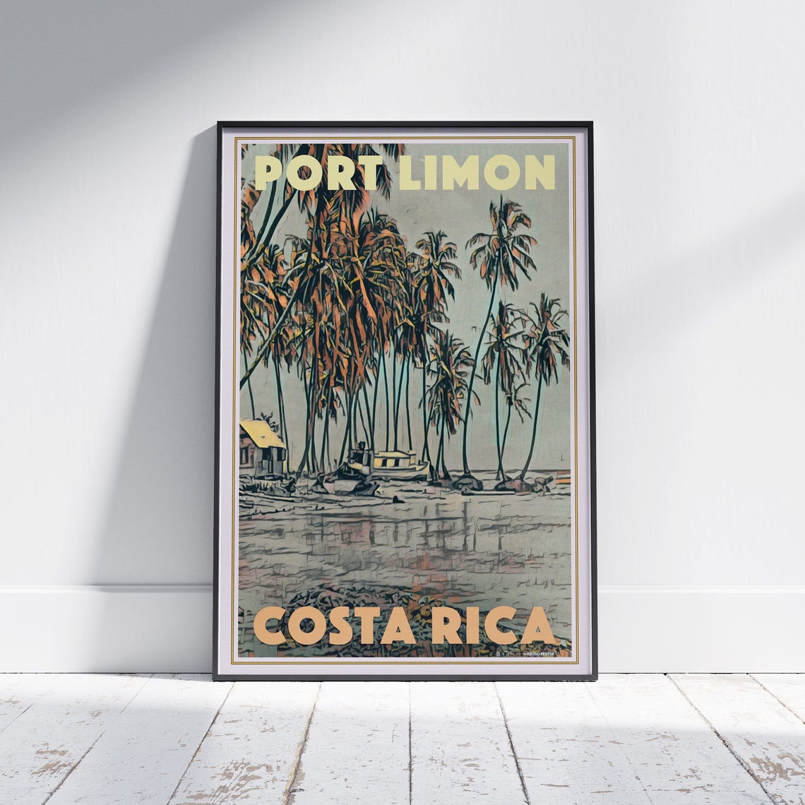 Costa Rica Poster Port Limon By Alecse Limited Edition Costa Rica Travel Poster Of Port Limon Poster Of Costa Rica Pura Vida Print