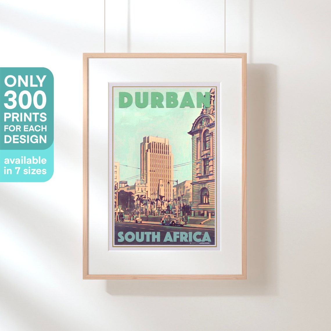South Africa Poster Durban Street By Alecse Limited Edition South Africa Travel Poster Of Durban Classic Durban Poster Durban Gift - Image 3