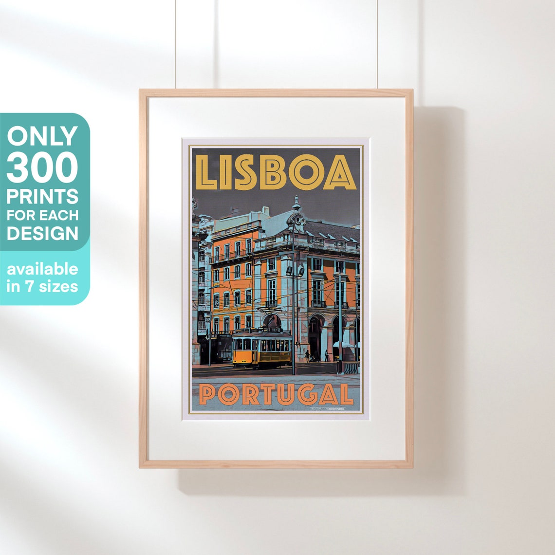 Lisbon Poster Orange Tram By Alecse Limited Edition Portugal Travel Poster Lisbon Print Poster Of Lisbon Portuguese Deco Gift - Image 3