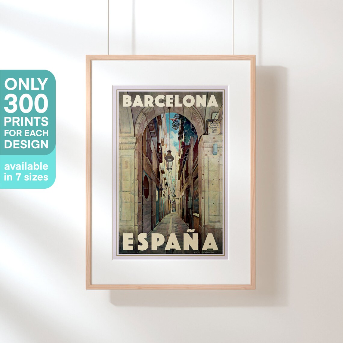Barcelona Poster Carrer Del Vidre By Alecse Limited Edition Spain Travel Poster Barcelona Gallery Wall Print Of Placa Reial Spain Deco - Image 3