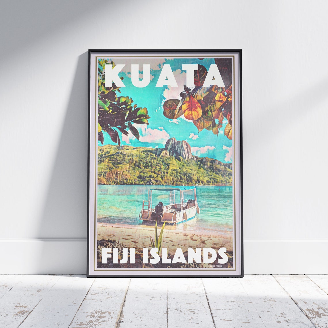 Fiji Poster Kuata By Alecse Limited Edition Fiji Travel Poster Kuata Print Fiji Gift Poster Of Kuata Fiji Classic Fiji Print