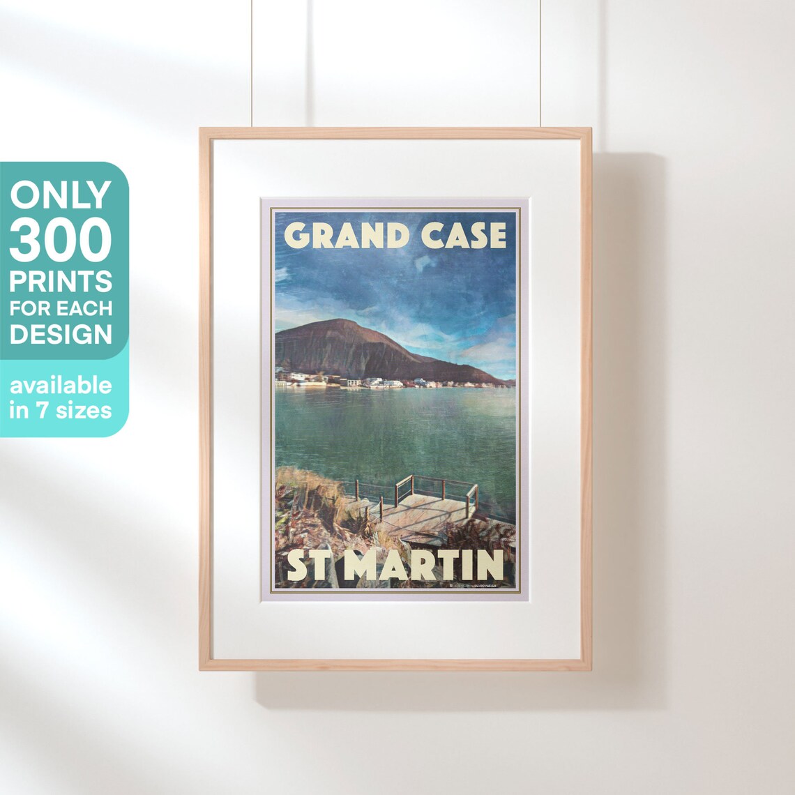 Grand Case St Martin Vintage Travel Poster With Quiet Bay Boardwalk - Image 3