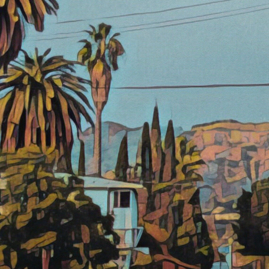 Los Angeles Palm Lined Street Hollywood Hills California Travel Poster - Image 4