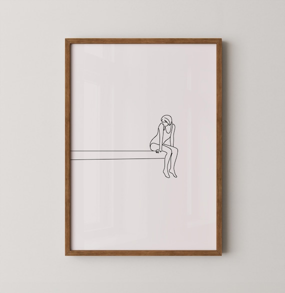 Princess Diana Line Drawing Art Print, Lady Portrait