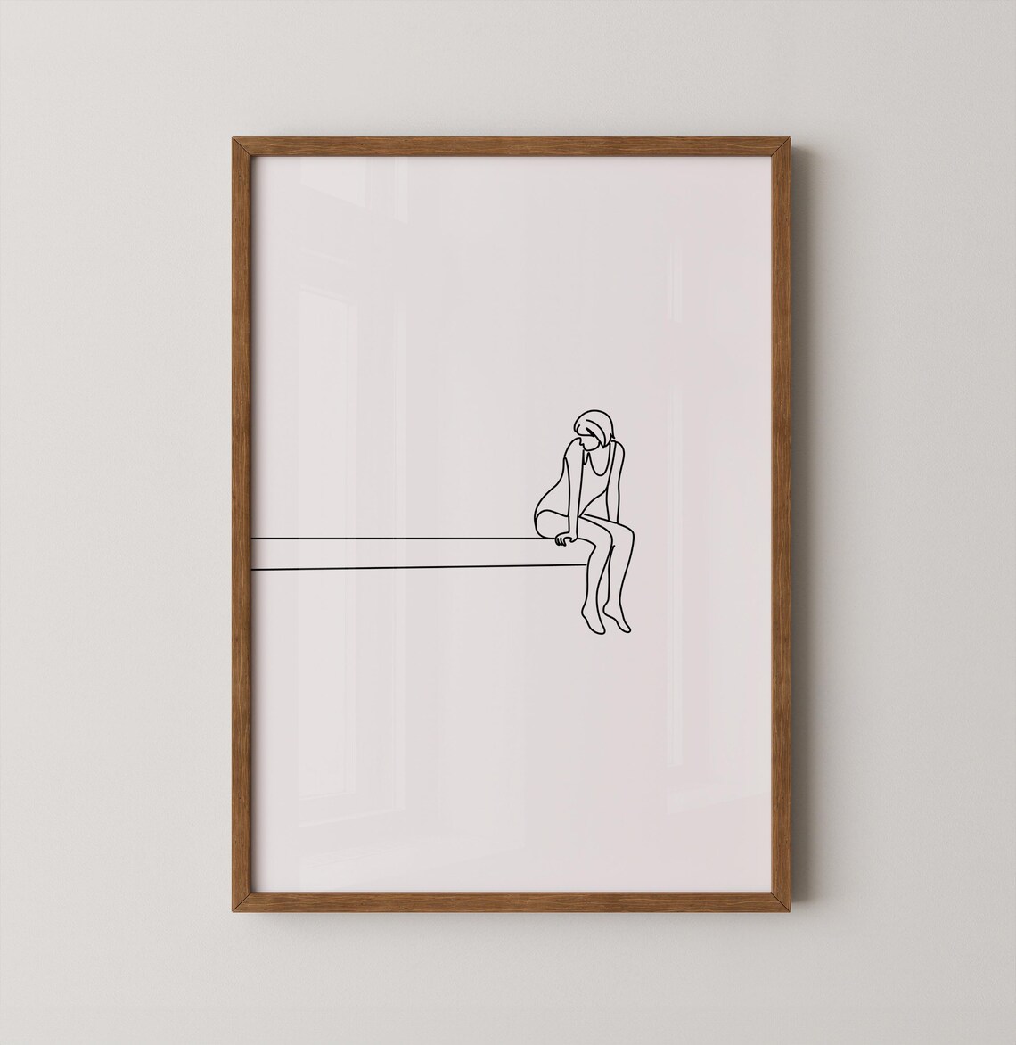 Princess Diana Line Drawing Art Print, Lady Portrait