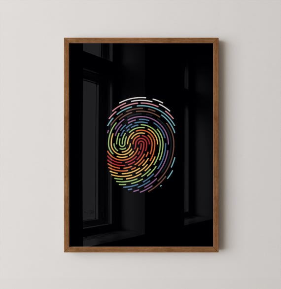 Pride Fingerprint Art Print, LGBT Queer Gay