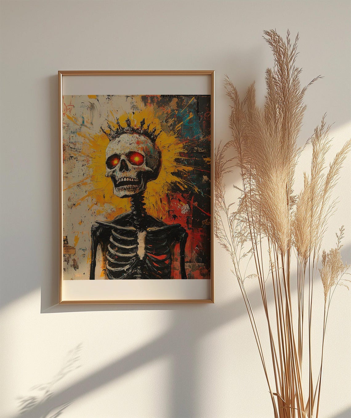 Skeleton King Poster Graffiti Crown Bold Gothic Street Art Decor - Image 2