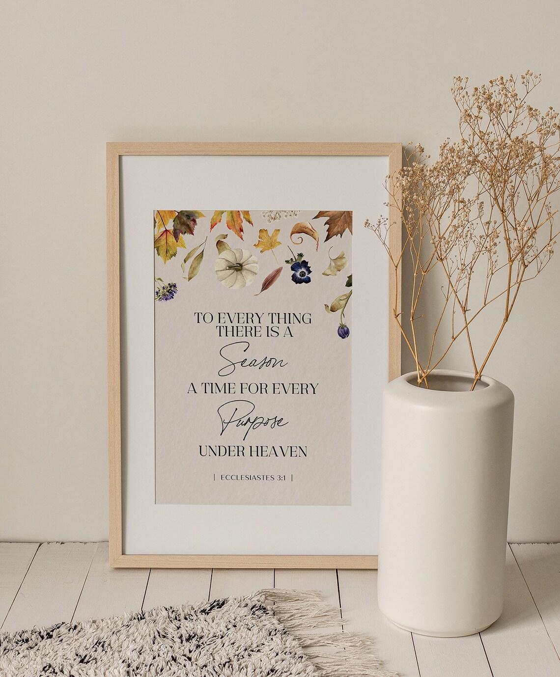 Ecclesiastes 3:1 Fall Autumn Bible Verse Art Print - Image 4