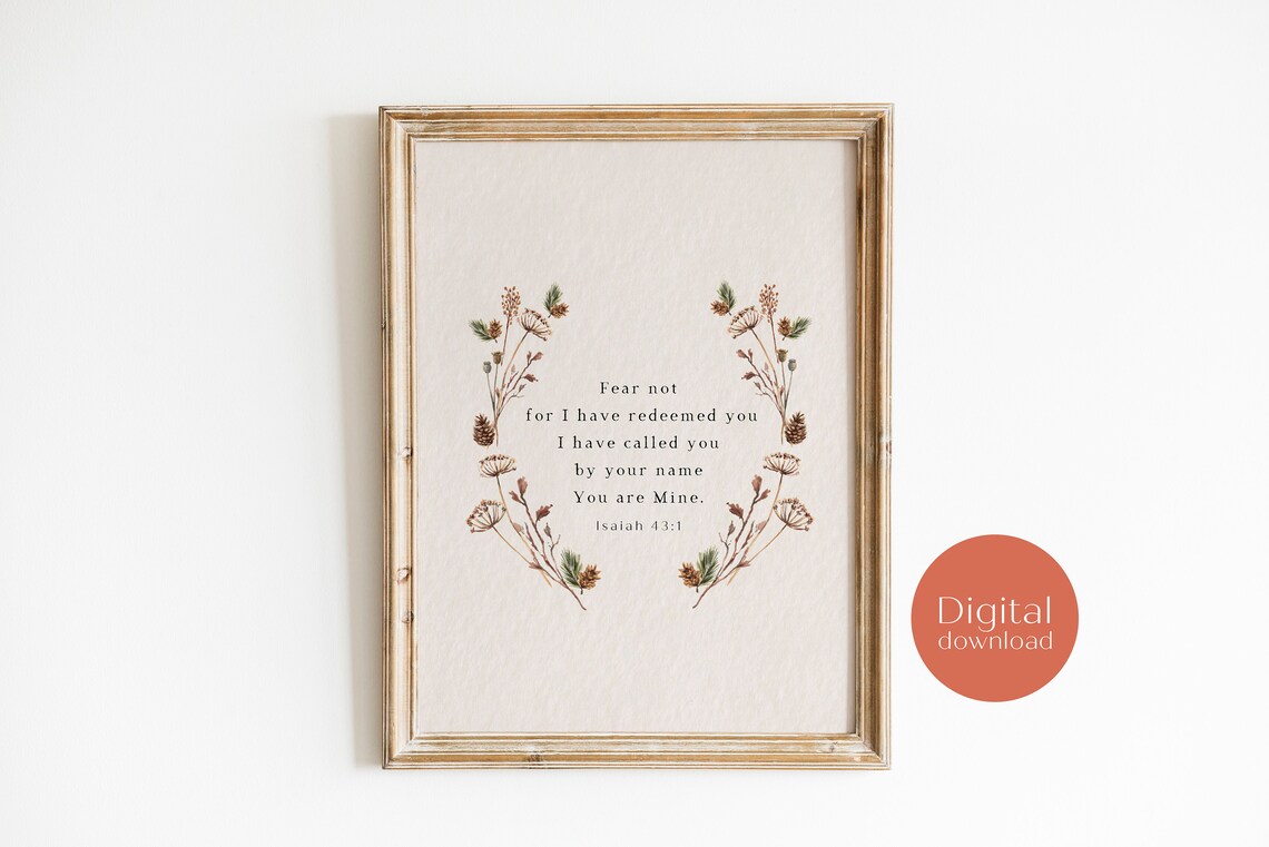 Isaiah 43:1 Fear Not Scripture Art Print - Image 5