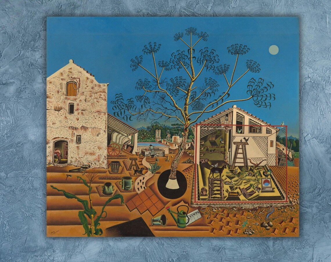 Joan Miro The Farm Catalan Farmyard Surreal Detail Painting Poster