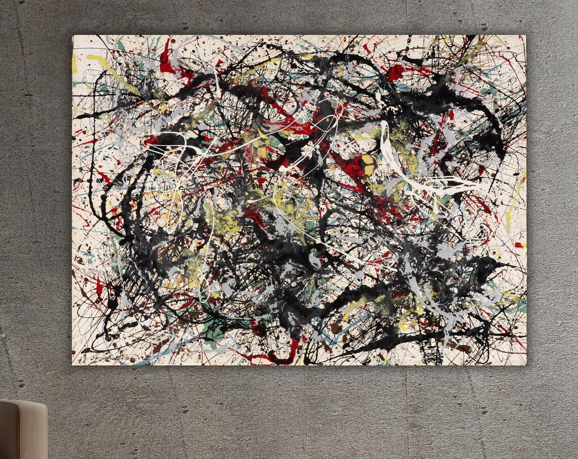 Jackson Pollock Abstract Drip Painting Bold Color Modern Art Poster