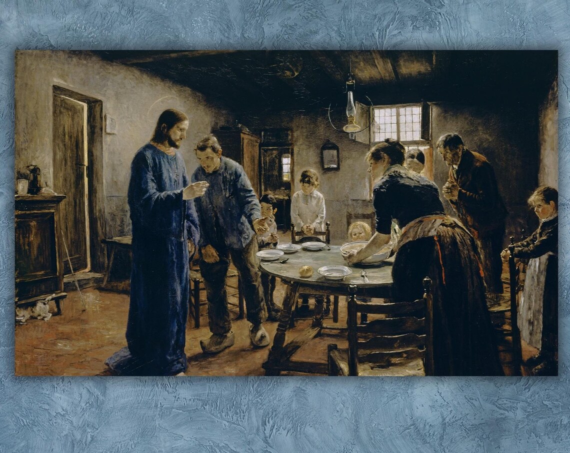 Fritz von Uhde The Mealtime Prayer Family Blessing Religious Art Poster - Image 2