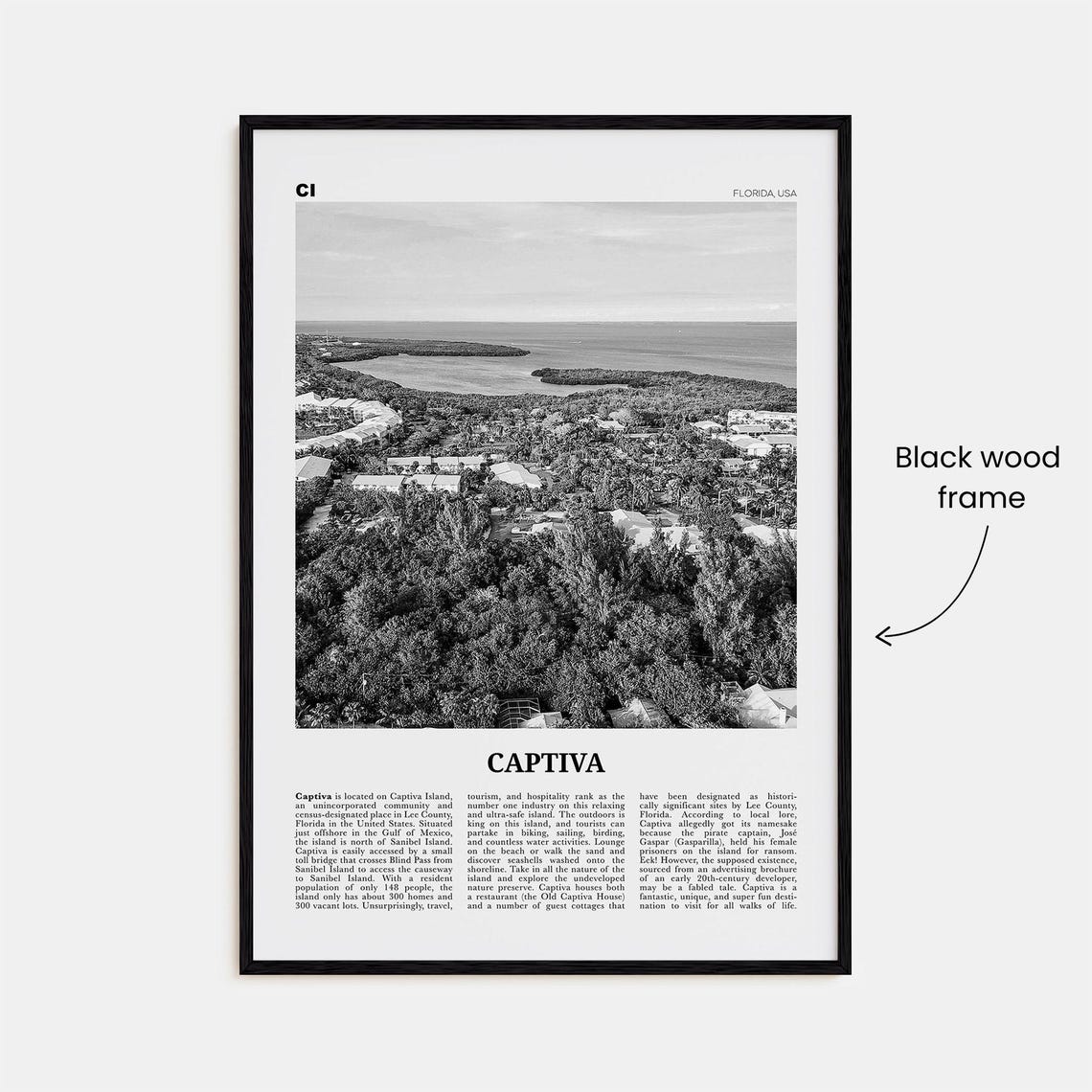 Captiva Print Black And White No 2 Captiva Island Wall Art Captiva Island Poster Captiva Island Photo Florida Usa United States - Image 3