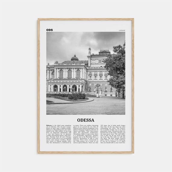 Odessa Black And White Travel Poster, Ukraine