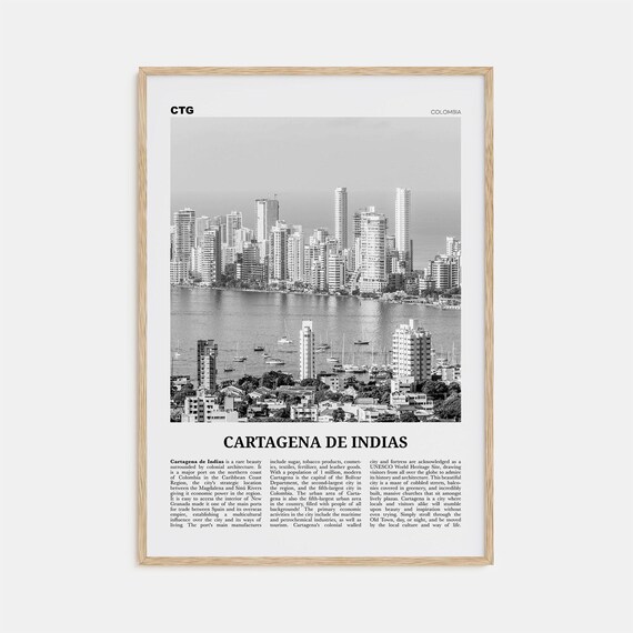 Cartagena De Indias, Black And White Travel Poster