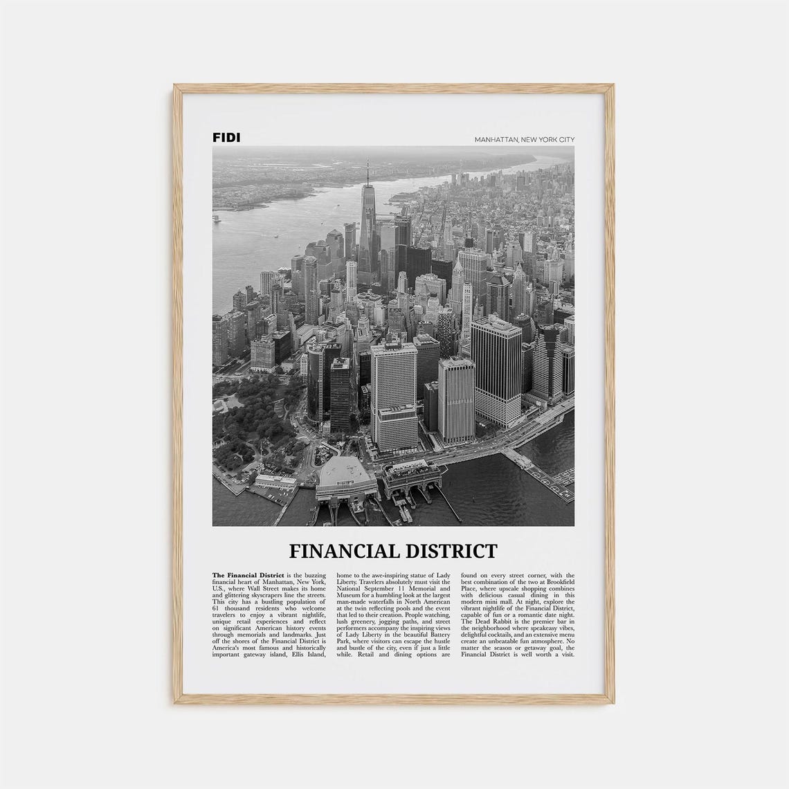 Financial District, New York City Travel Poster