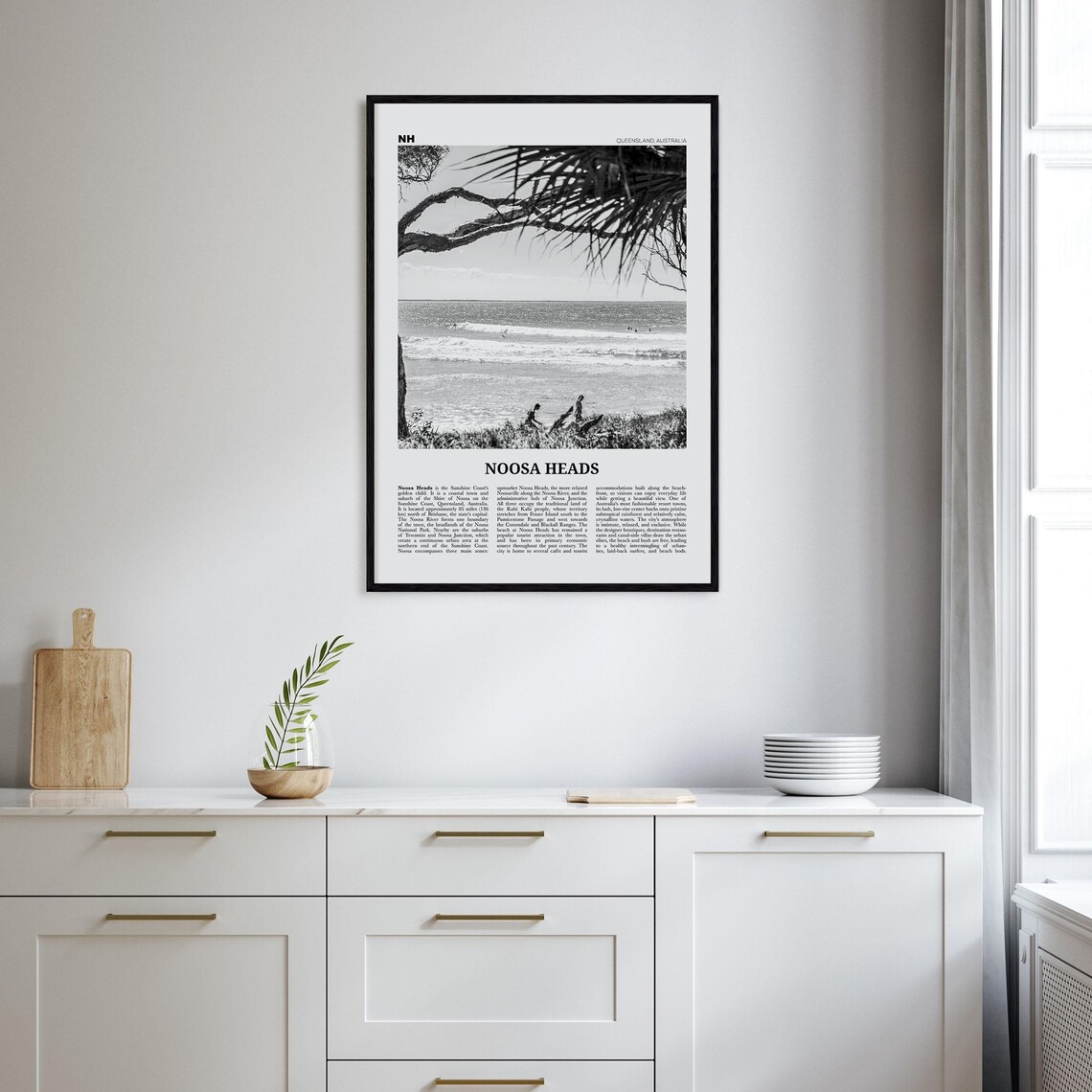 Noosa Heads, Black And White Travel Poster - Image 2