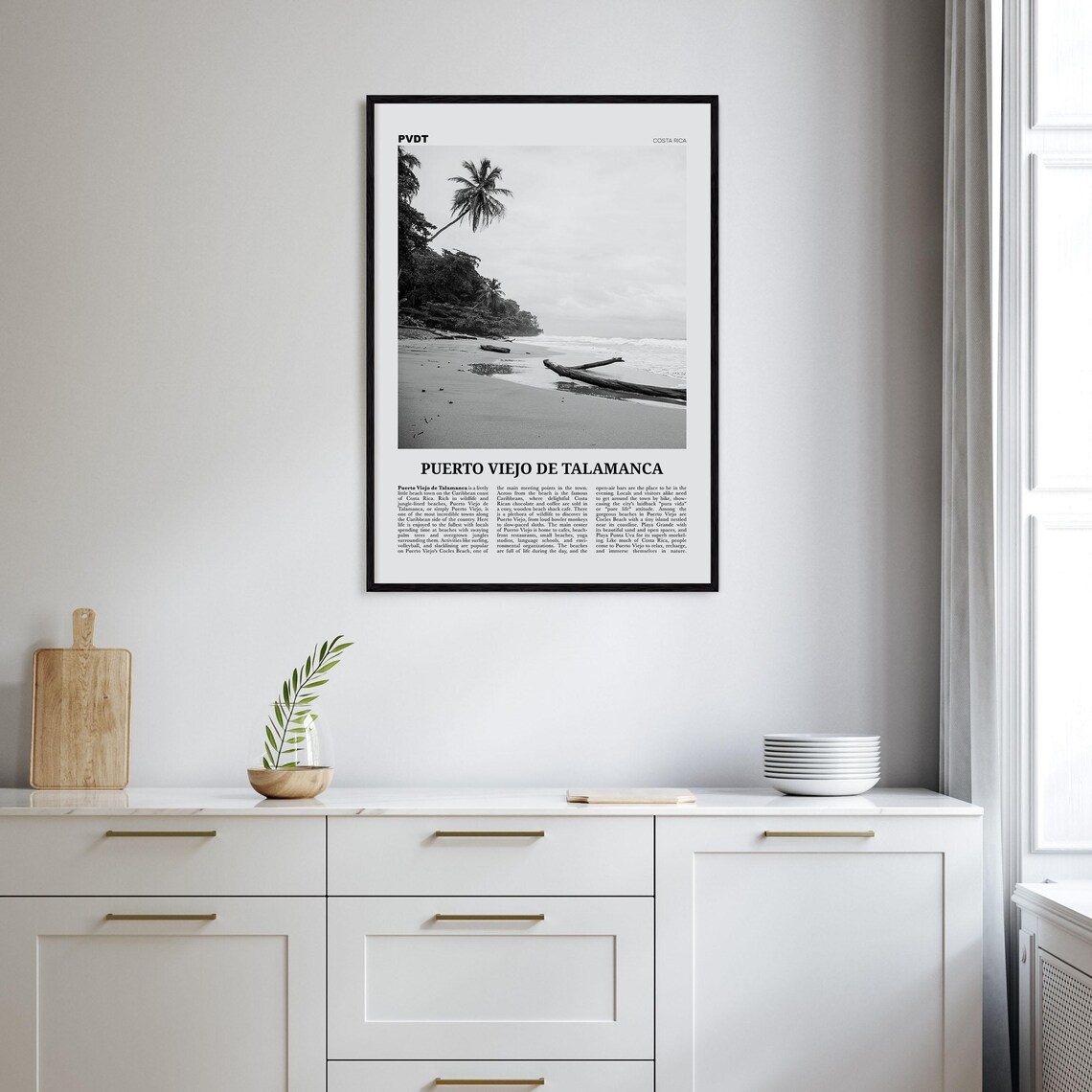 Puerto Viejo De Talamanca Black and White Travel Poster - Image 2