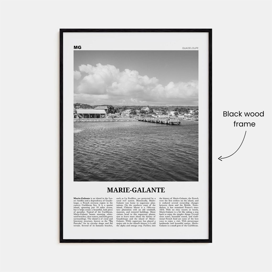 Marie Galante Print Black And White Marie Galante Art Marie Galante Poster Marie Galante Photo Marie Galante Dcor Marie Galante Map - Image 3