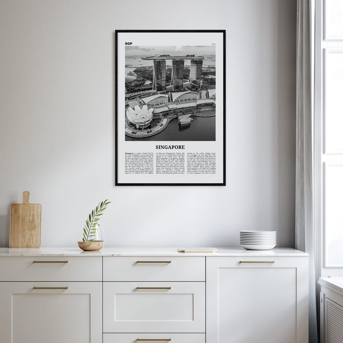 Singapore Print Black And White No 3 Singapore Wall Art Singapore Poster Singapore Photo Singapore Wall Decor Malay Malaysia Asia - Image 2