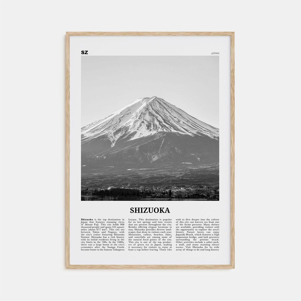 Shizuoka Print Black And White Shizuoka Wall Art Shizuoka Poster Shizuoka Photo Shizuoka Wall Dcor Shizuoka Map Japan