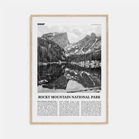 Rocky Mountain National Park Black and White Art Print
