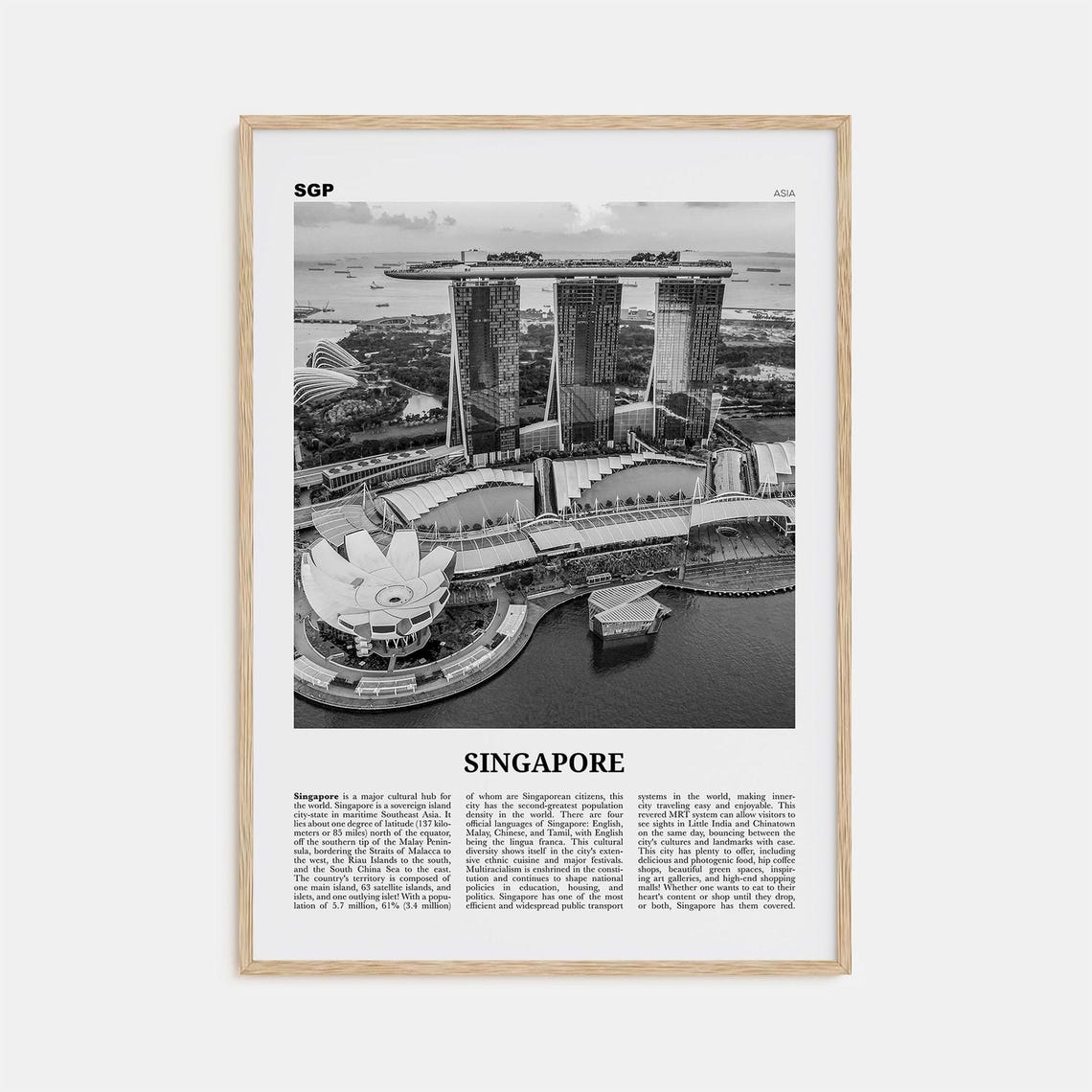 Singapore Print Black And White No 3 Singapore Wall Art Singapore Poster Singapore Photo Singapore Wall Decor Malay Malaysia Asia