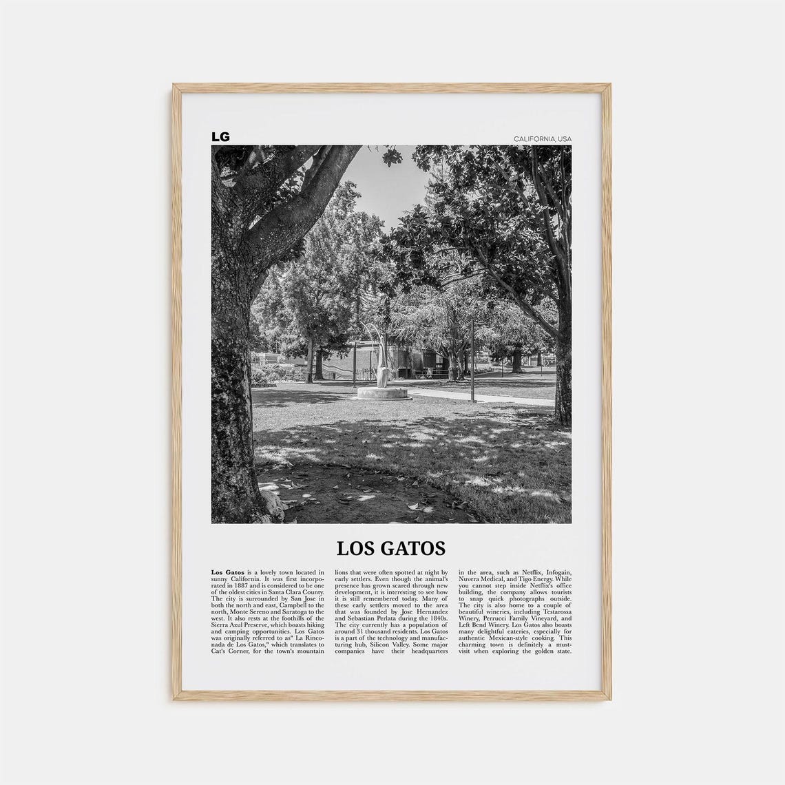 Los Gatos Print Black And White Los Gatos Wall Art Los Gatos Poster Los Gatos Photo Los Gatos Wall Dcor California Usa United States