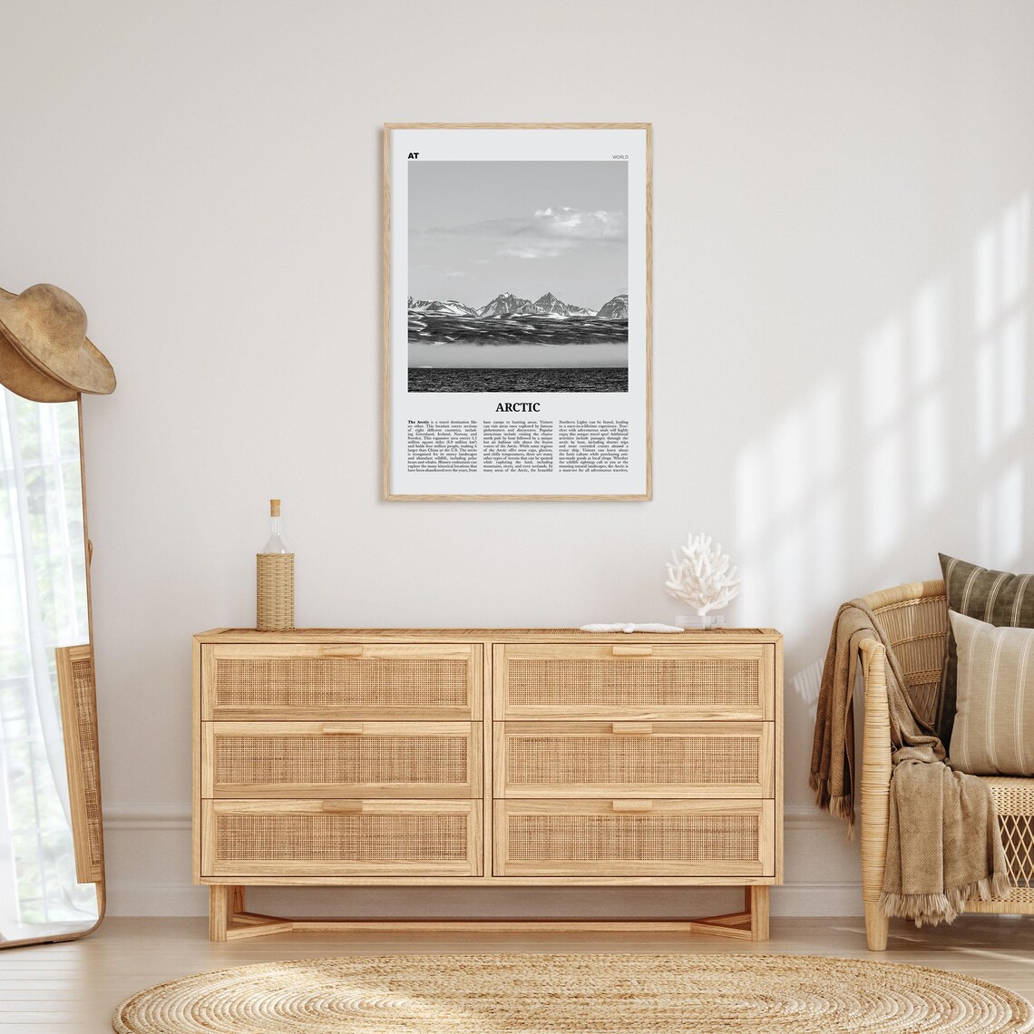 Arctic Map Art Print, Black and White Wall Decor - Image 4