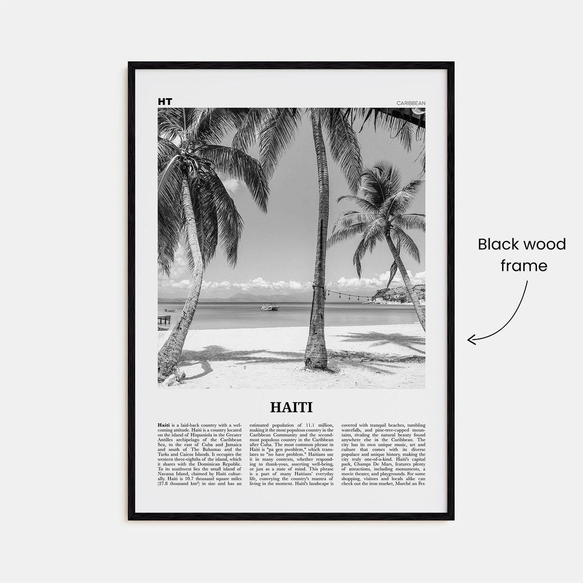 Haiti Print Black And White No 3 Haiti Wall Art Haiti Poster Haiti Photo Haiti Wall Decor Hati Ayiti Hayti Haitian Domican - Image 3