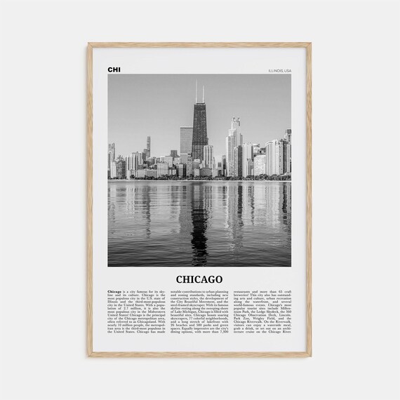 Chicago Black And White Travel Poster, Illinois