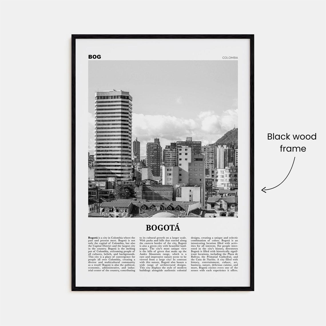 Bogota Print Black And White No 2 Bogota Wall Art Bogota Poster Bogota Photo Bogota Wall Decor City Print Bogota Colombia - Image 3