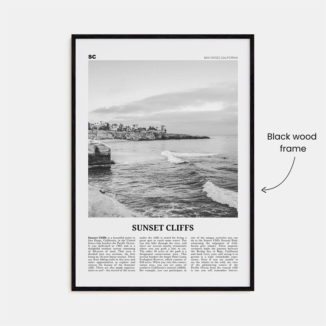Sunset Cliffs, San Diego California Travel Poster - Image 3