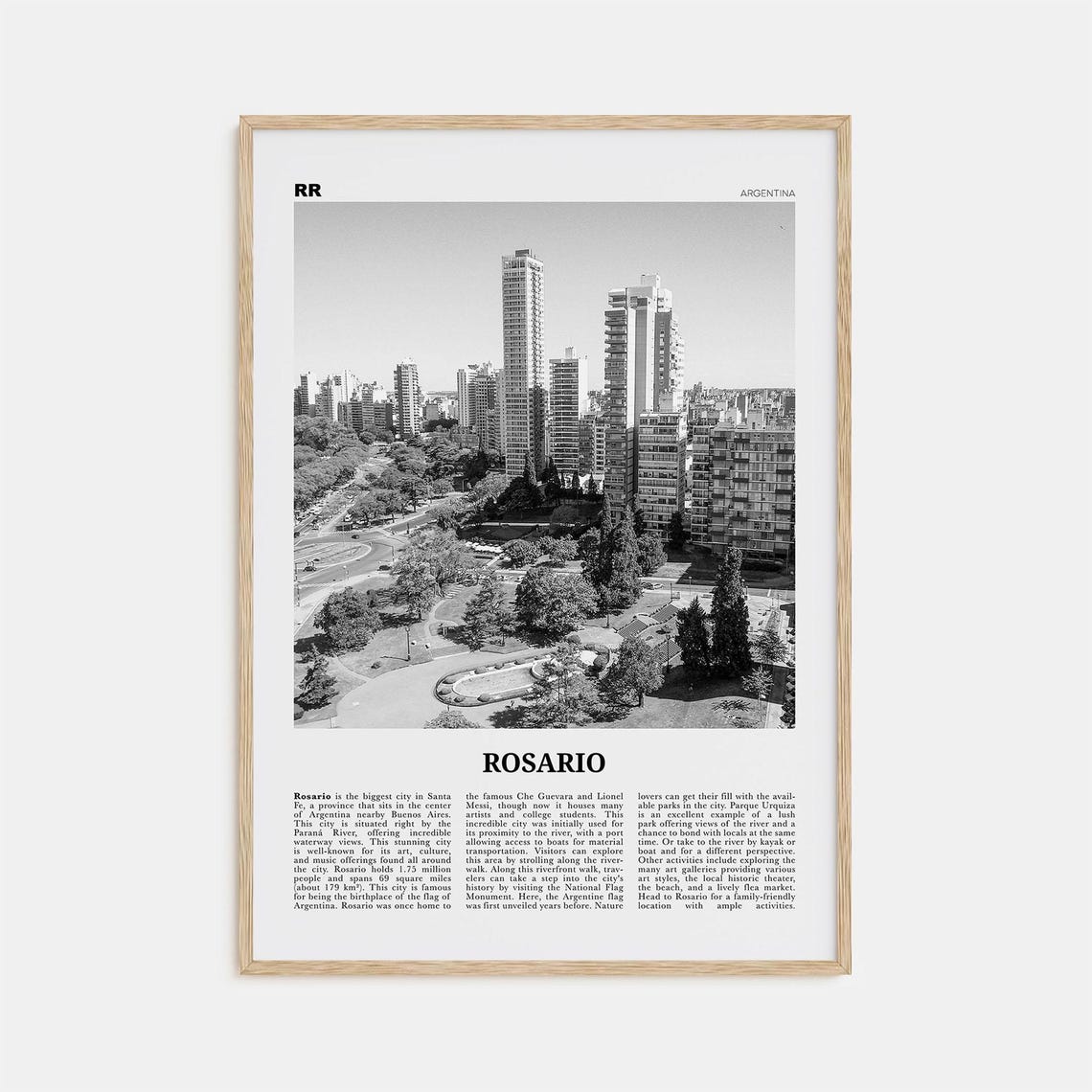 Rosario Print Black And White No 1 Rosario Wall Art Rosario Poster Rosario Photo Rosario Wall Dcor Rosario Map Argentina