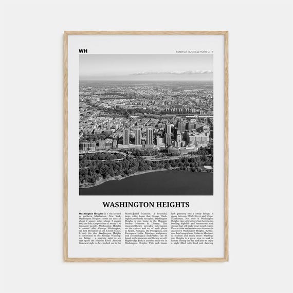 Washington Heights Black And White Travel Poster
