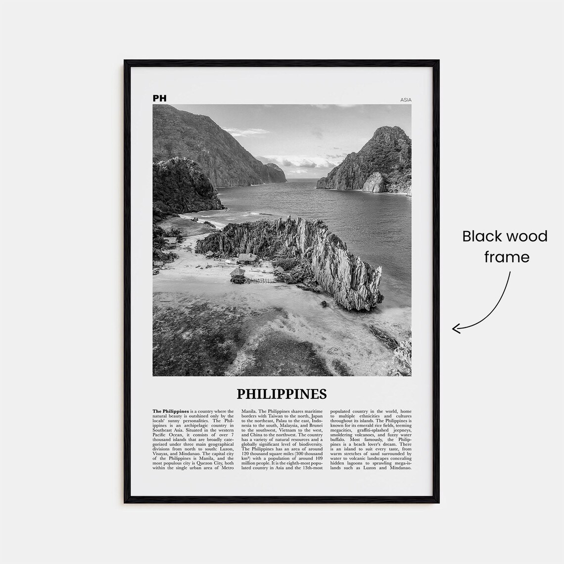 Philippines Black and White No. 2 Travel Poster - Image 3