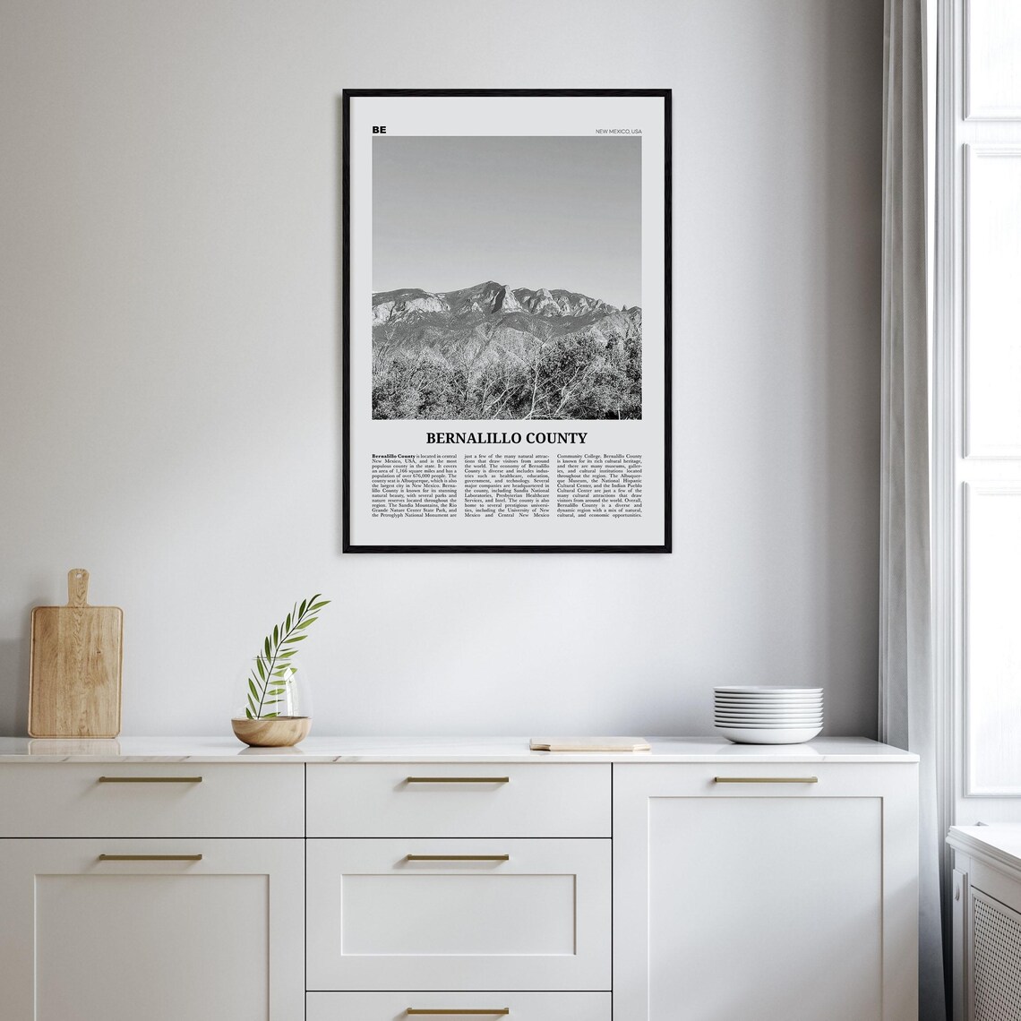 Bernalillo County Black And White Travel Poster - Image 2