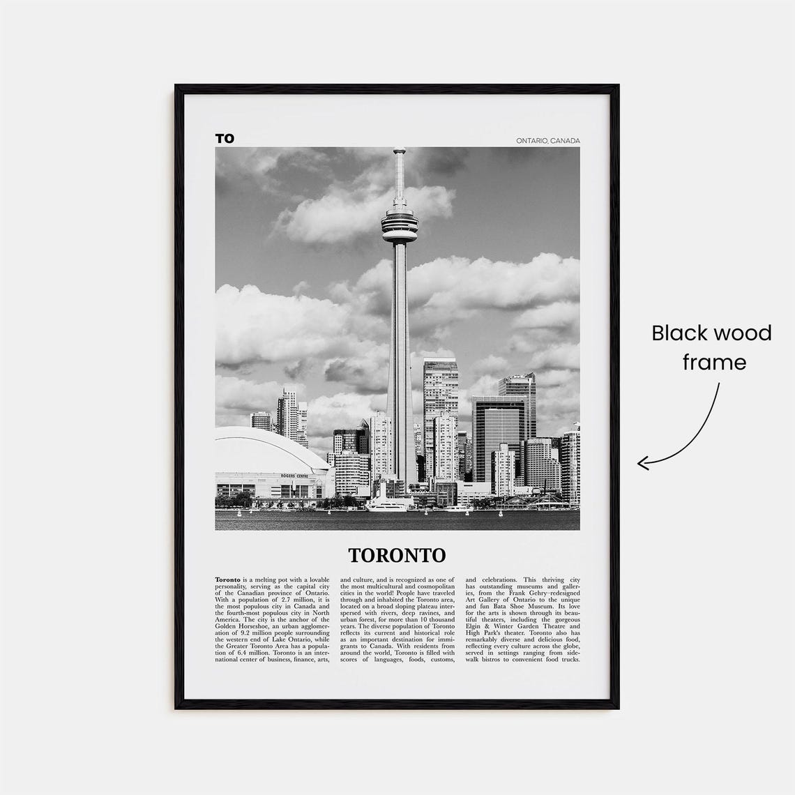 Toronto Black and White No. 3 Travel Poster - Image 3
