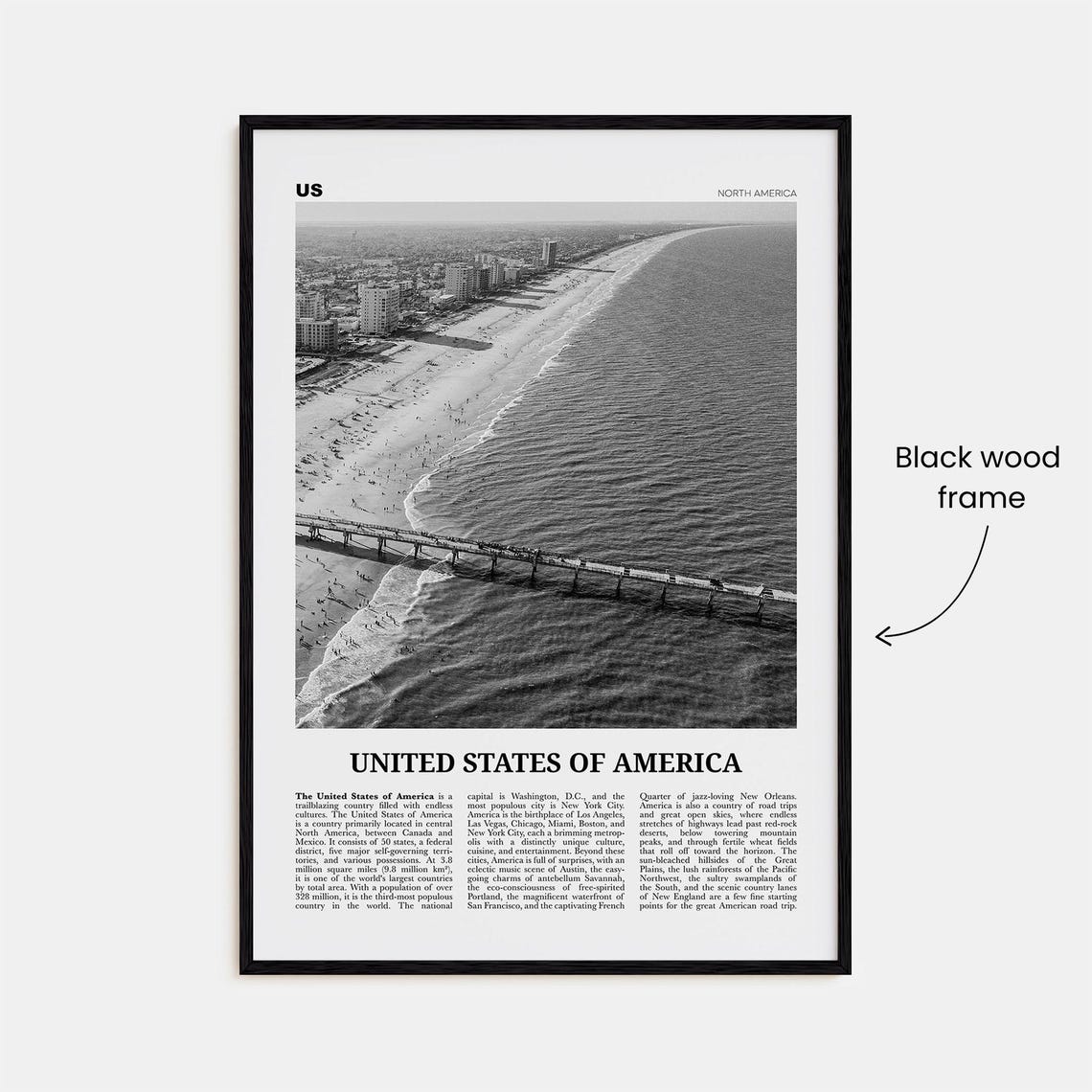 United States Of America Print Black And White No 3 United States Wall Art United States Poster Usa Us America United States - Image 3