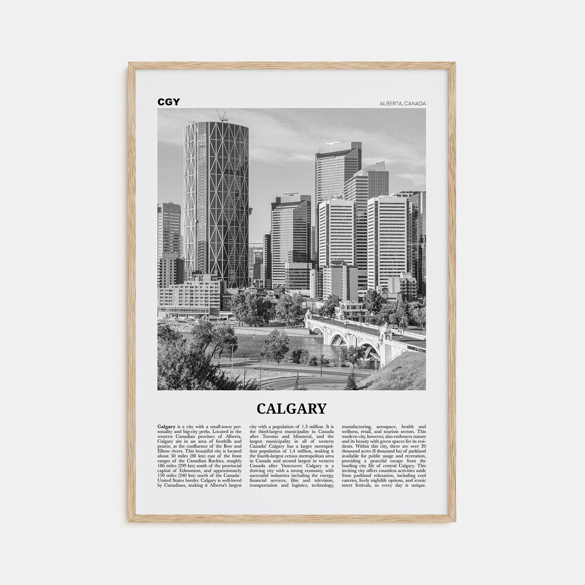 Calgary Black And White No 2 Travel Poster