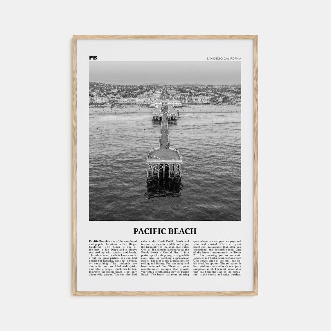 Pacific Beach, San Diego California Travel Poster
