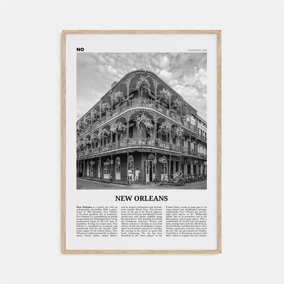 New Orleans Black and White Art Print, Louisiana