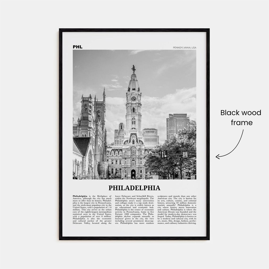 Philadelphia Black And White Travel Poster - Image 3
