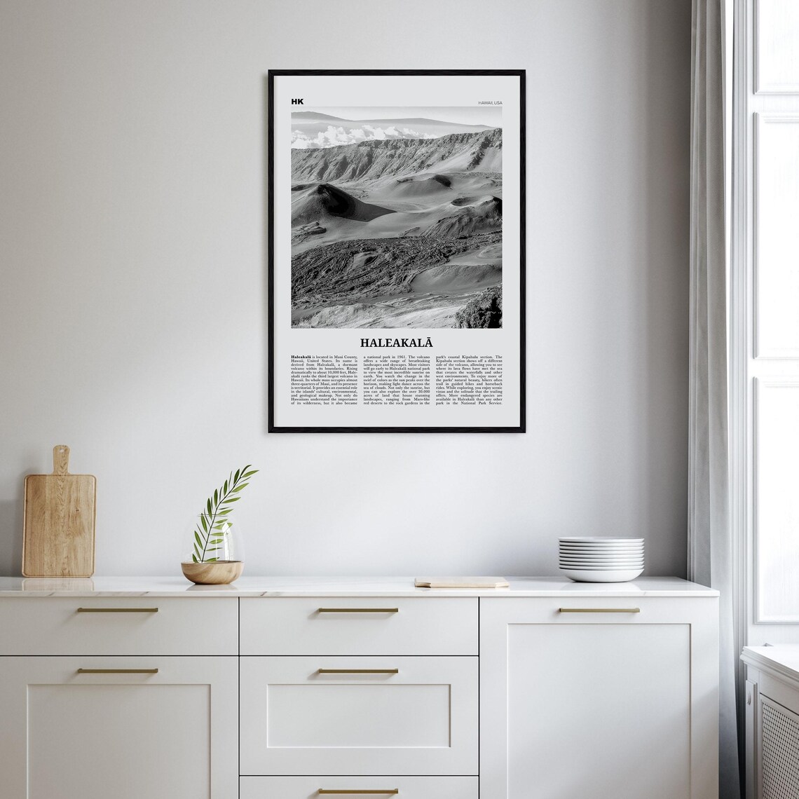 Haleakala Black and White Travel Poster, Hawaii - Image 2