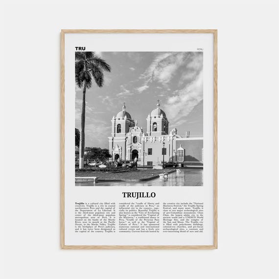 Trujillo, Peru Black and White Poster Print, South America
