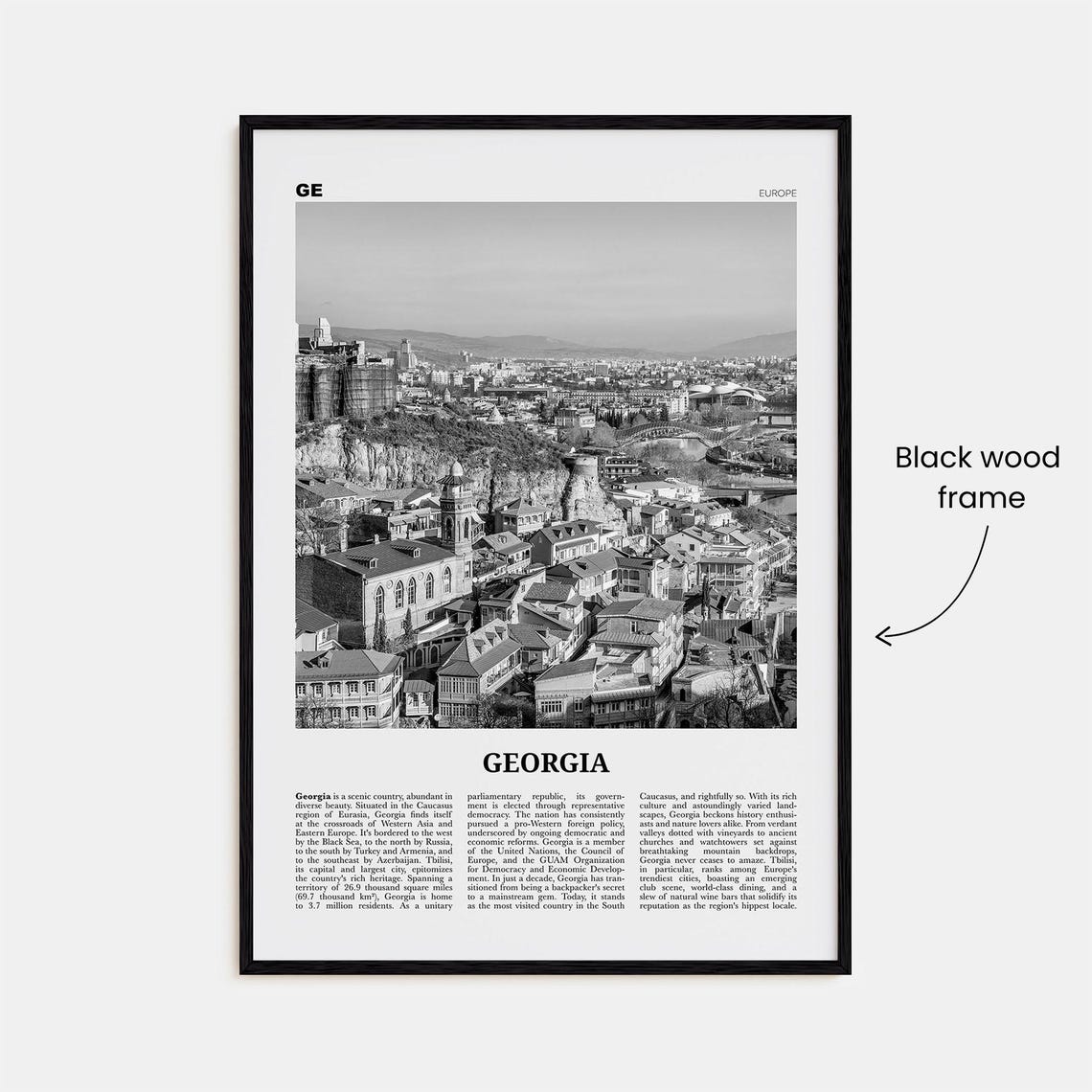 Georgia Country Print Black And White Georgia Wall Art Georgia Poster Georgia Photo Wall Decor Sakartvelo Tbilisi Europe - Image 3