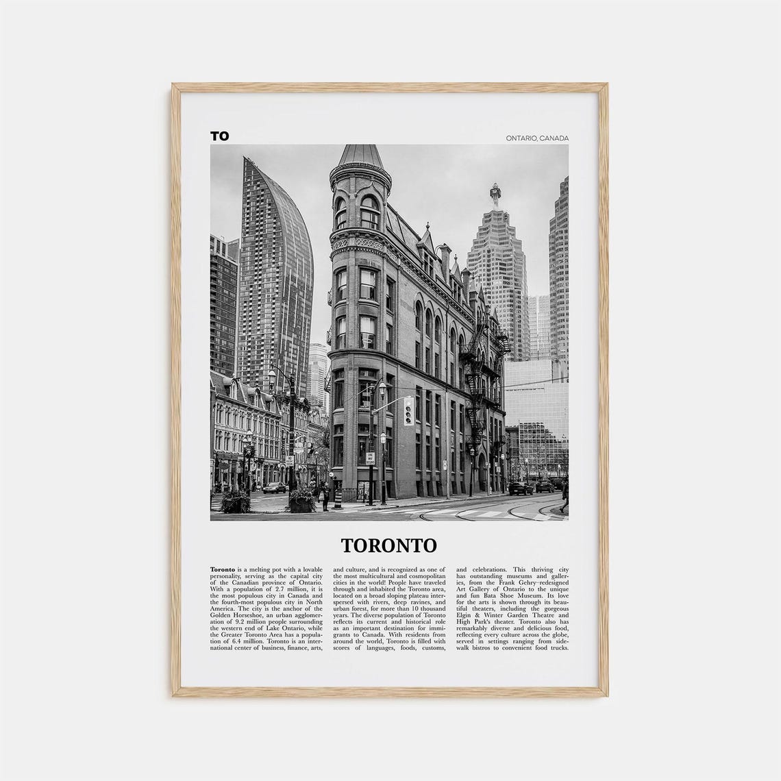 Toronto Black and White No 4 Travel Poster