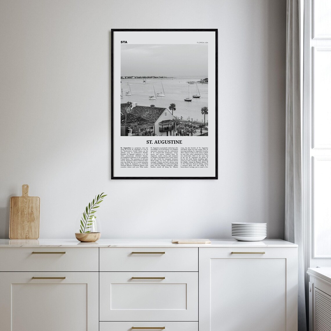 St Augustine Black And White No. 1 Travel Poster - Image 2